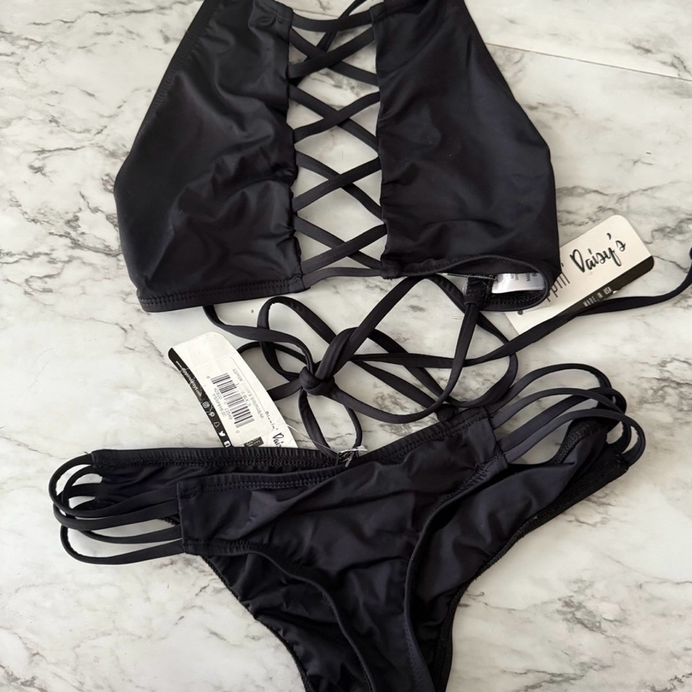 New Black Strappy 2 Piece Bikini by Dippin Daisy’s